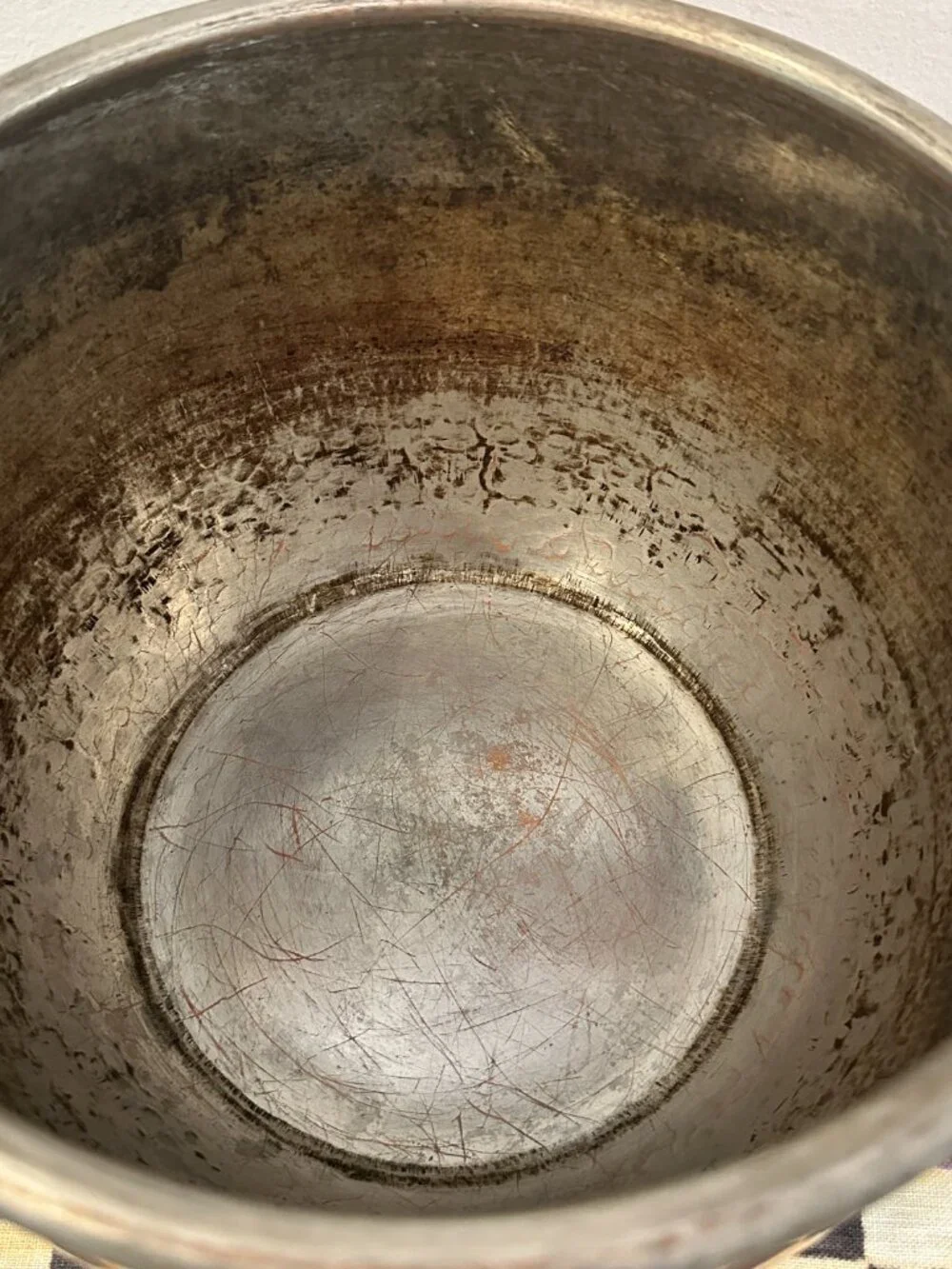 Vintage Ruffoni Italy Hammered 8 Quart Tin Lined Copper Cooking Stock Pot